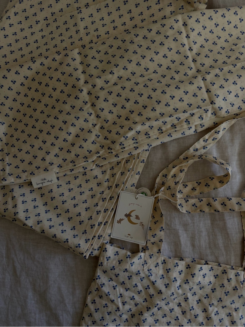 Blue Floral Cotton Duvet Cover - Unbranded